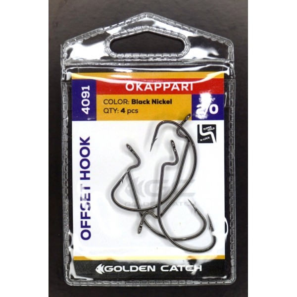 Рыбацкие крючки, GC Offset Okkapari 4091, 4шт/уп, цвет BN, №2/0